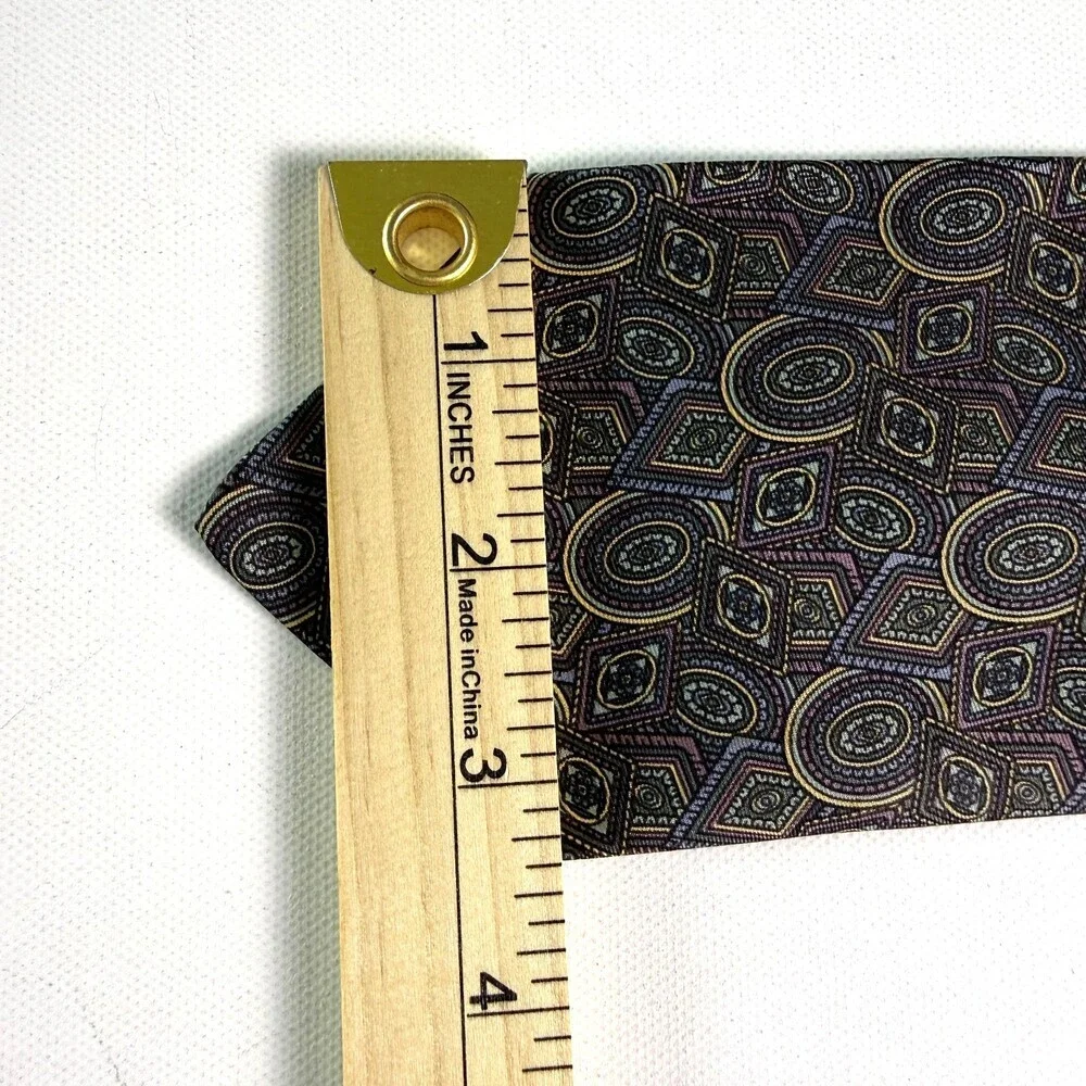 VTG Woodward’s Classic 100%Silk Tie Abstract Geometric Oval Diamond Green Purple